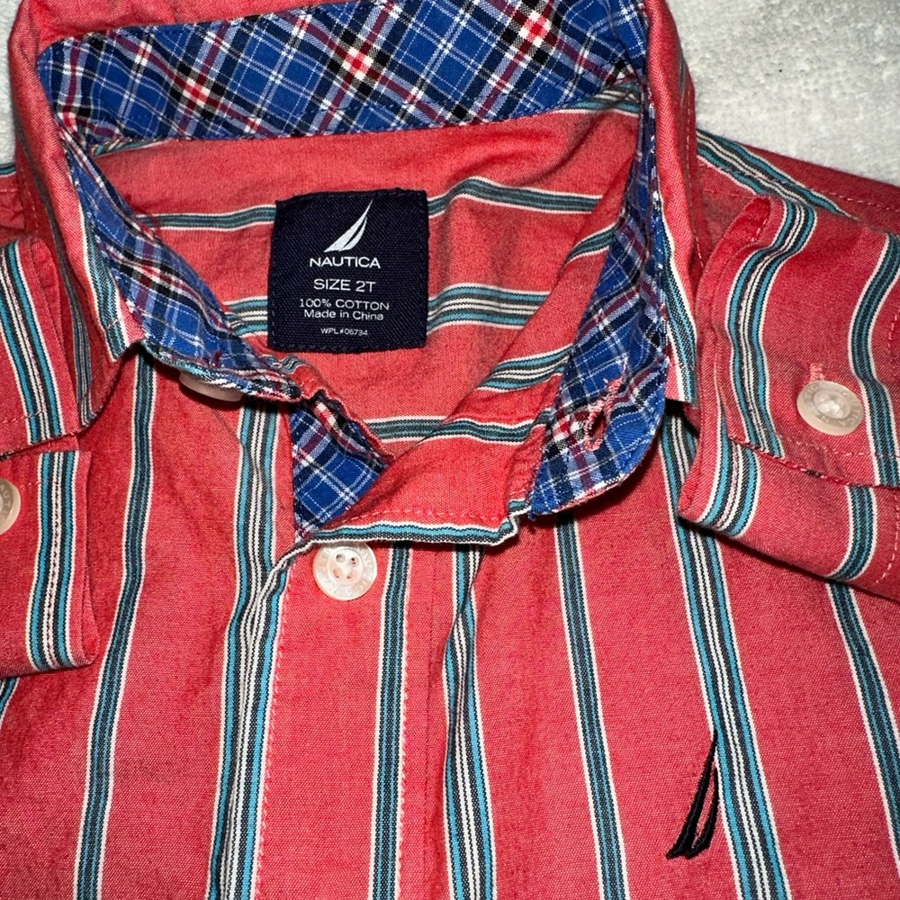 Nautica 2T Toddler Boys Botton Up Long Sleeve Shirt